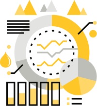 icon showing abstract charts and graphs